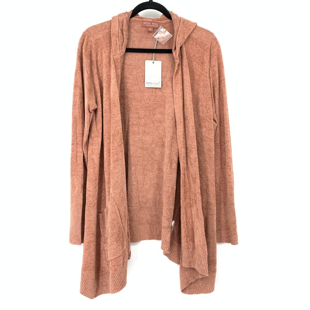 Barefoot Dreams Cozychic Ultra Lite Seashore Cardigan Sweater Womens Sz M Clay